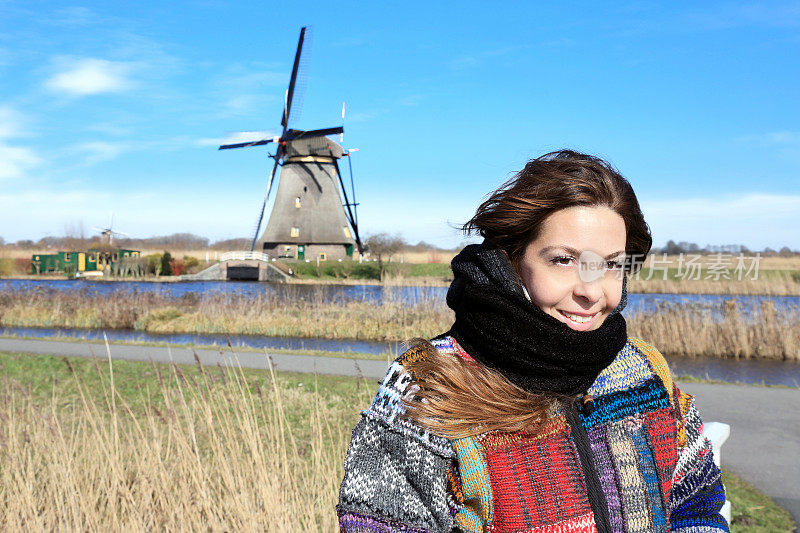 风车在Kinderdijk