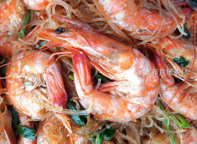 粉烤虾-泰国菜。