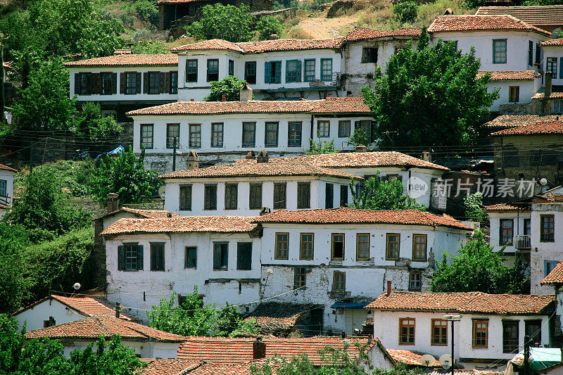 土耳其爱琴海的小镇，古镇的老房子