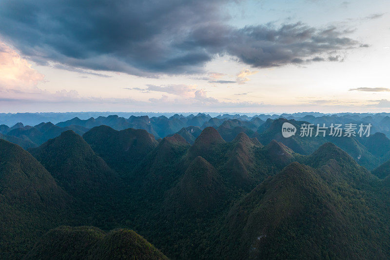 贵州荔波茂兰喀斯特森林大喀斯特组鸟瞰图