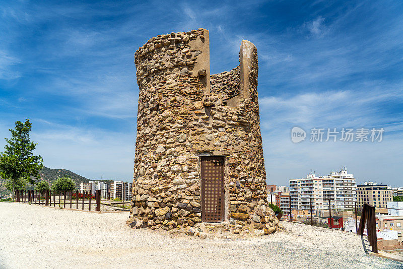 西班牙卡塔赫纳18世纪的面粉厂废墟。