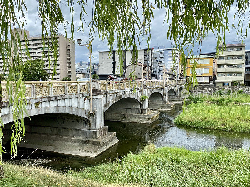 日本-京都-稻有町桥和龟川河