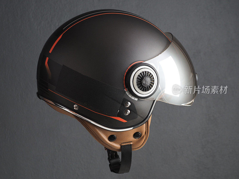摩托车或助动车用带面罩的复古头盔。