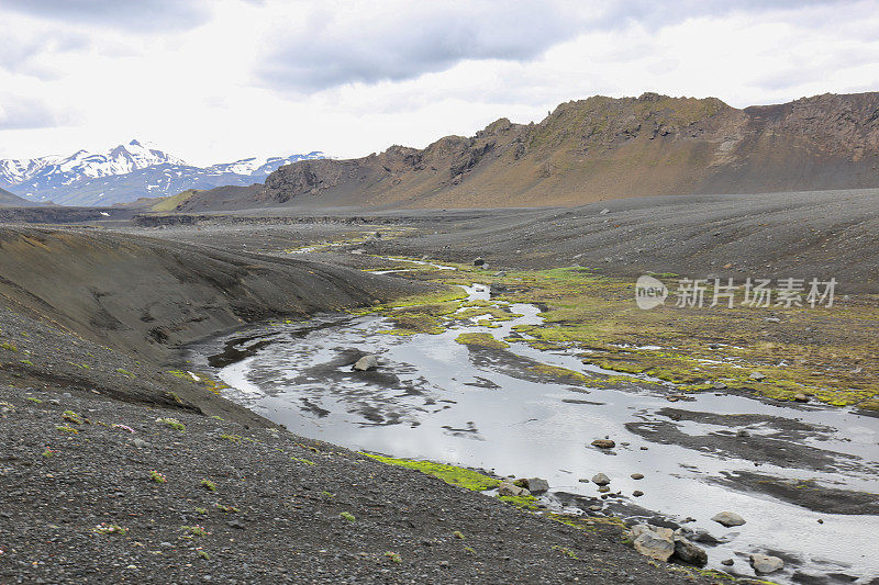 冰岛高地的湿地