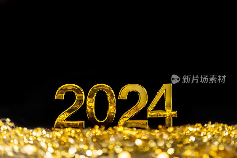 2024号在闪闪发光的背景上