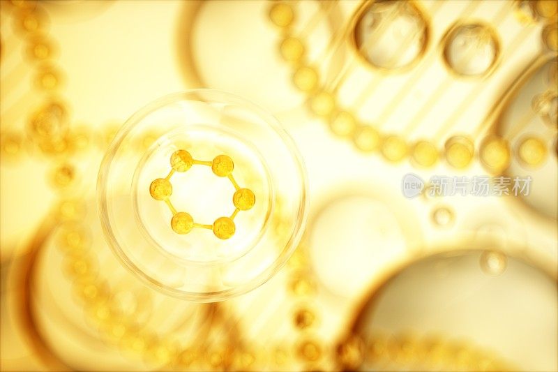 微观粒子和气泡的3D渲染