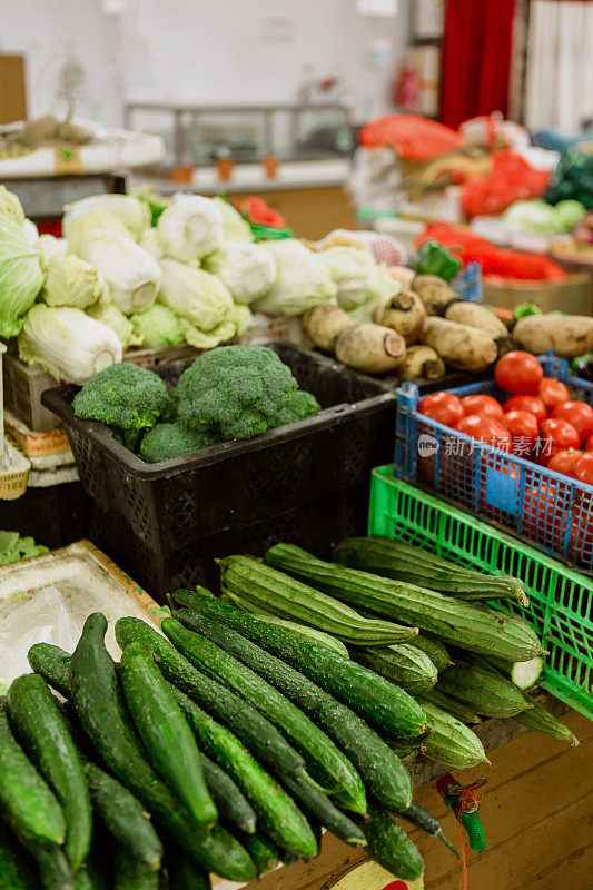 菜市场，卷心菜，胡萝卜