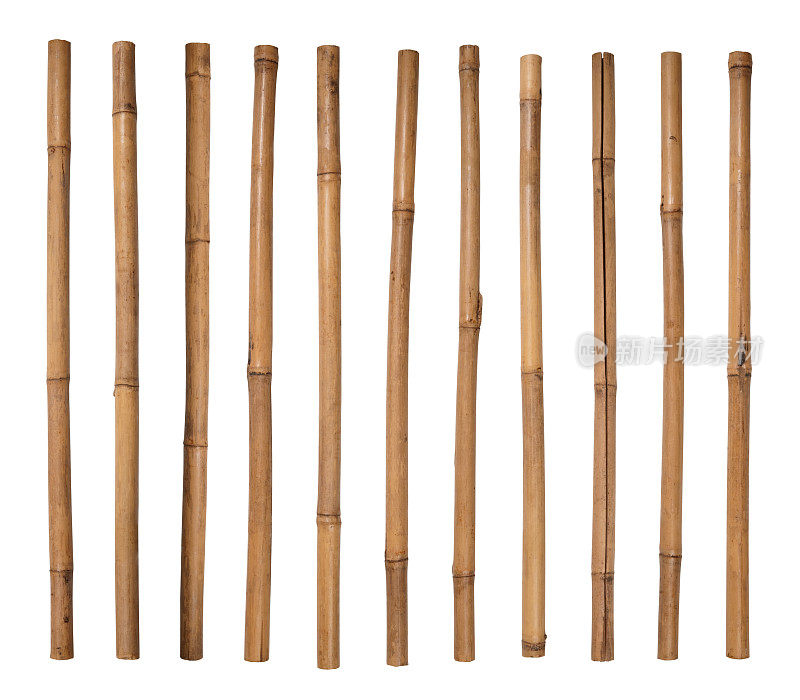 一堆竹竿并排排列