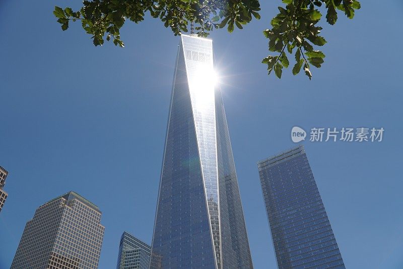 世贸中心一号大楼反射着阳光