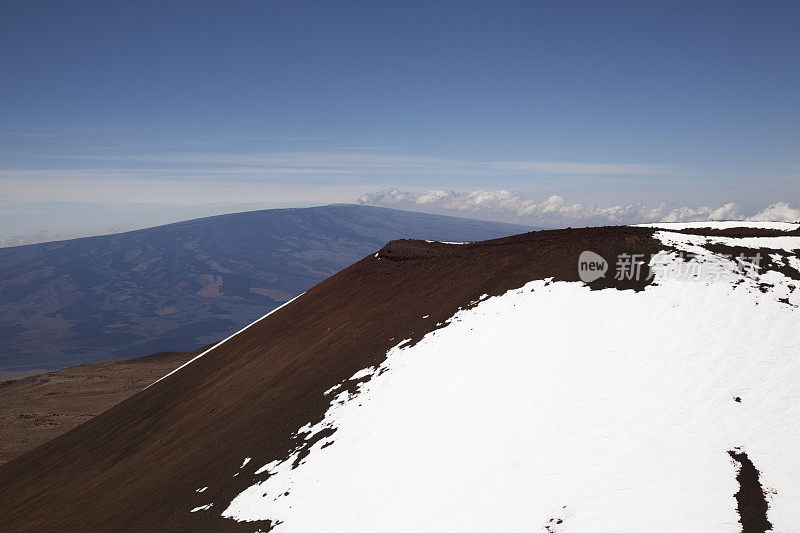 莫纳克亚山的雪峰