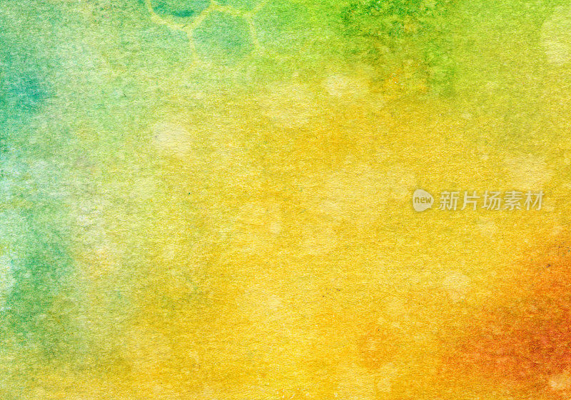 绿，黄，橙，手绘背景
