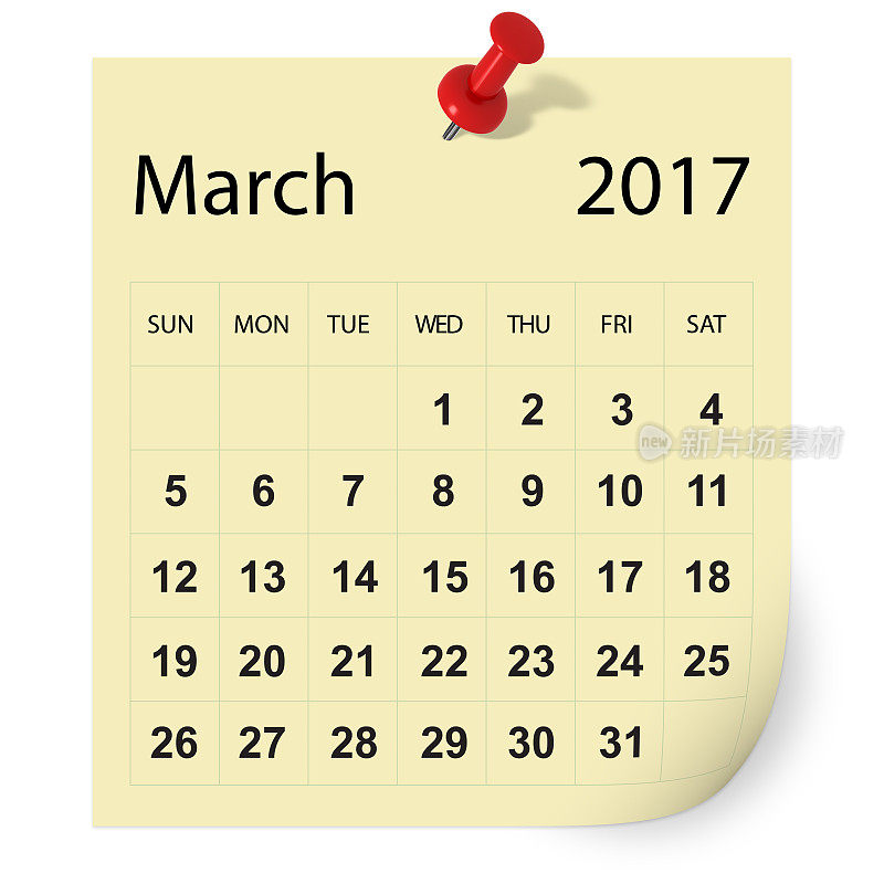 2017年3月日历说明