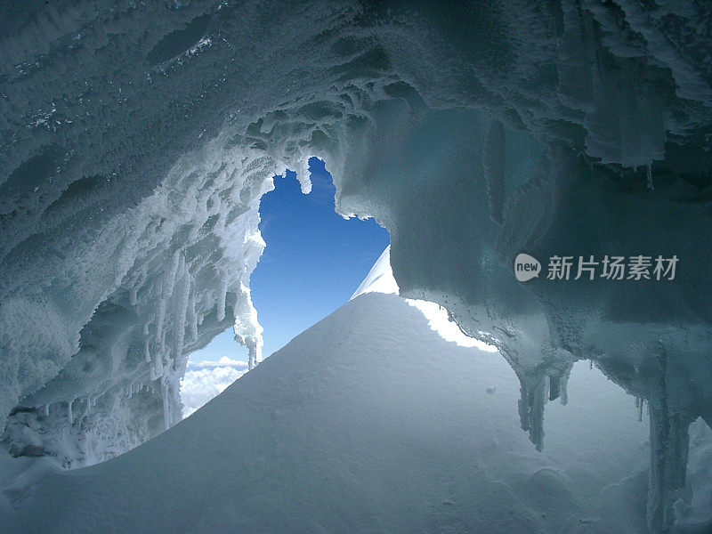 阿尔卑斯山冰川中的雪洞――圣诞洞