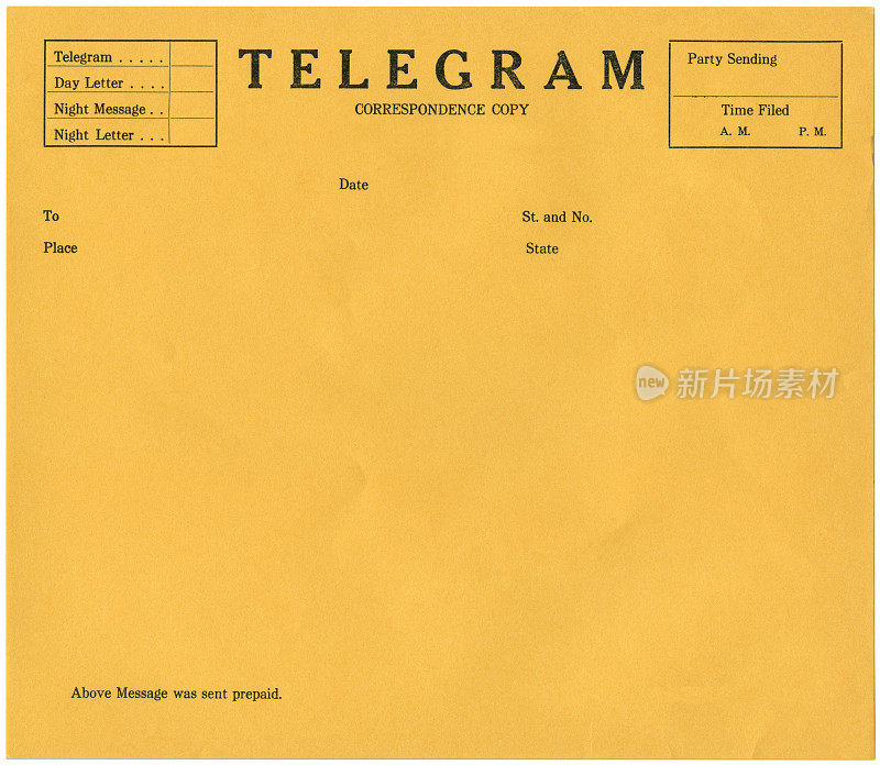 空白黄色电报背景模板