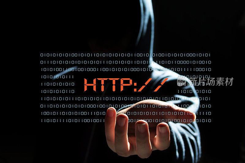 网络黑客与HTTP文本图标