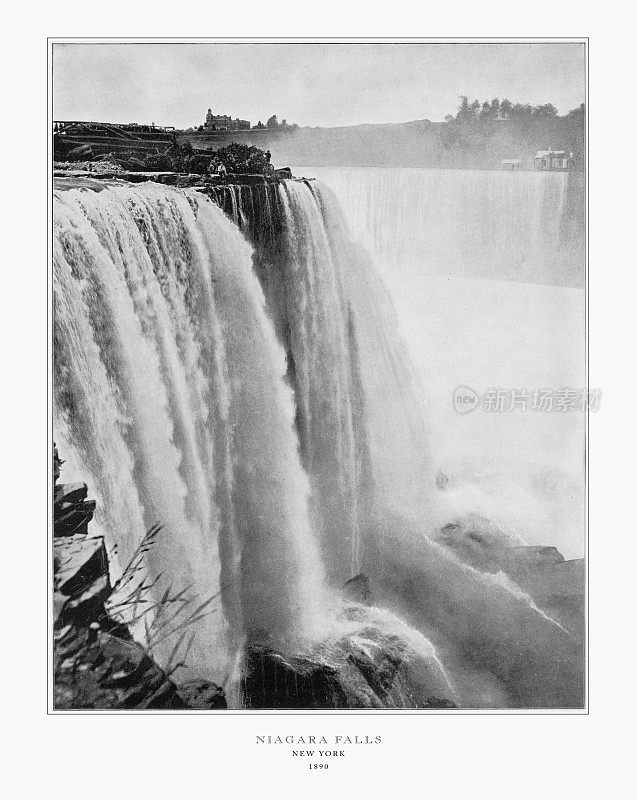 尼亚加拉大瀑布，纽约，美国，古董美国照片，1893