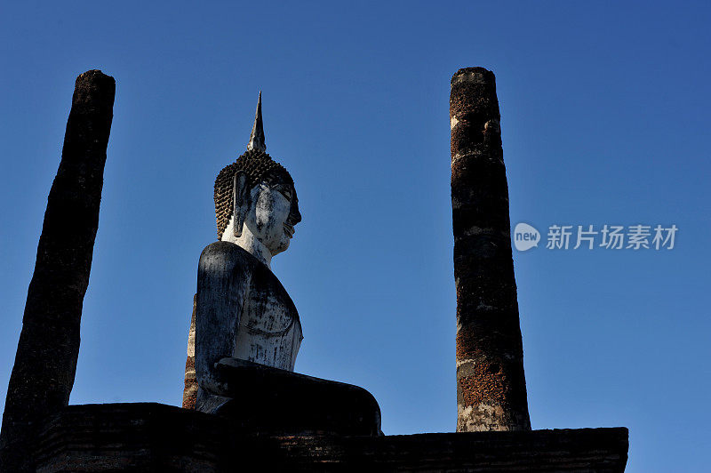 素可泰历史公园的古塔，Mahatat庙，素可泰历史公园，泰国