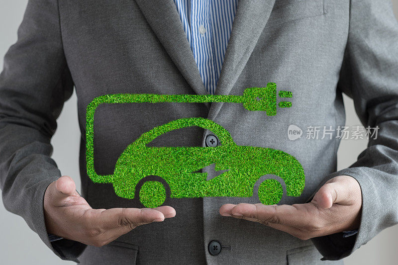 绿色电动汽车的能源在交通电动概念