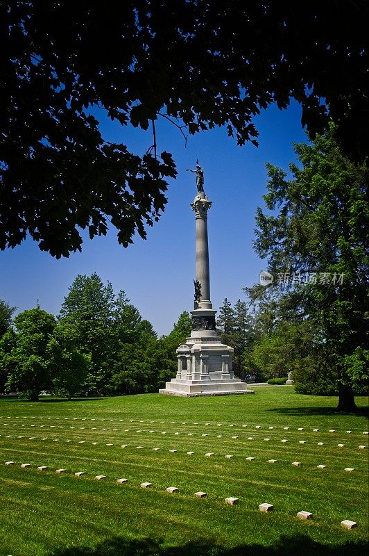 宾夕法尼亚州葛底斯堡国家公墓的墓碑和纪念碑