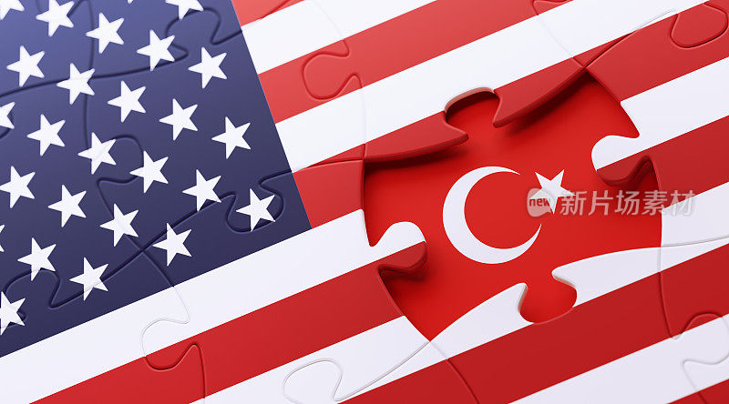美国和土耳其国旗拼图