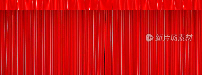 红色的窗帘带着漂亮的褶皱