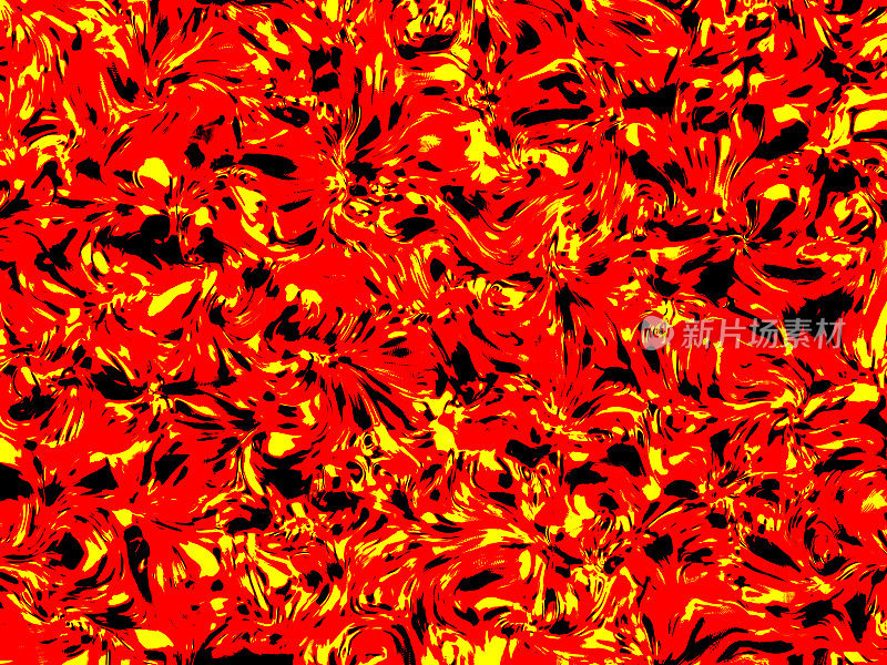 抽象火焰火焰熔岩漩涡背景红色黄色黑色地狱图案明亮纹理分形艺术