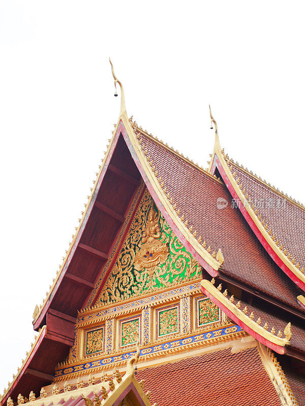 老挝万象佛寺的细节和屋顶