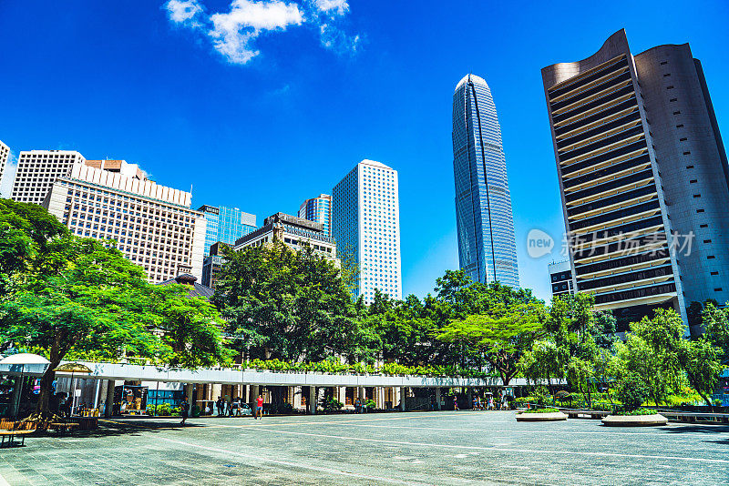 香港的写字楼和城市公园