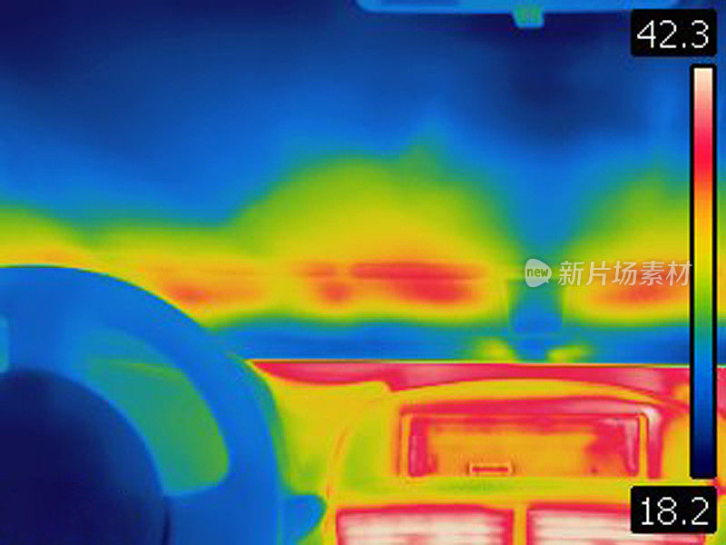 汽车内部加热系统的热成像
