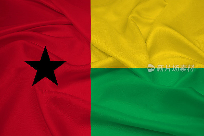 挥舞着几内亚比绍国旗