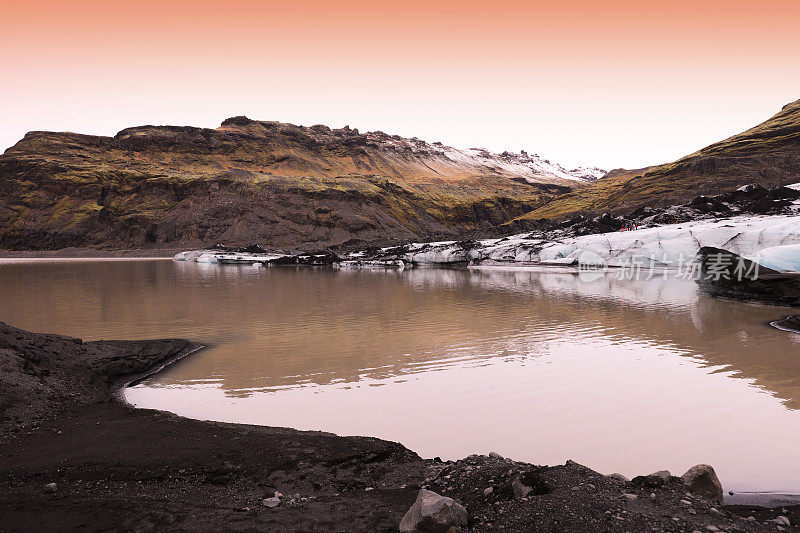 火山景观Vatnajökull冰川在冰岛