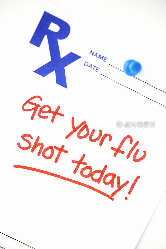 处方上的流感疫苗提醒