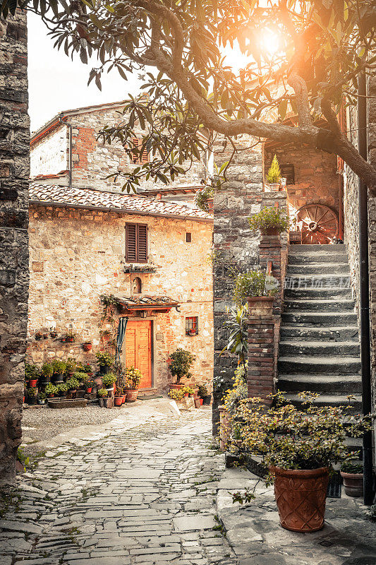 意大利古镇的典型小巷