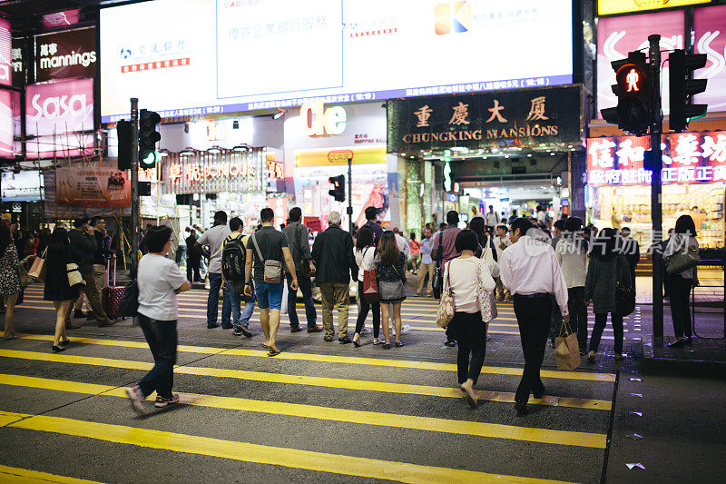 香港九龙弥敦道行人过路处