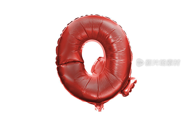 红箔气球字母表字母Q孤立在白色