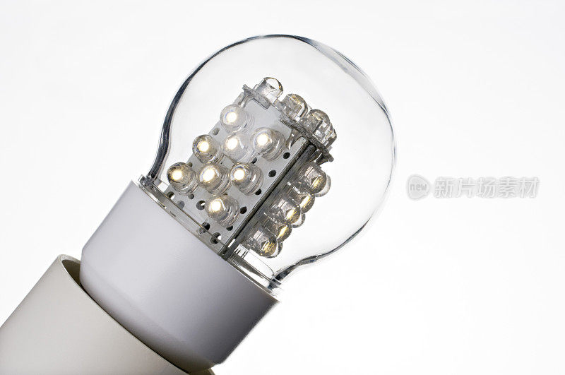 一个现代LED节能灯泡的特写