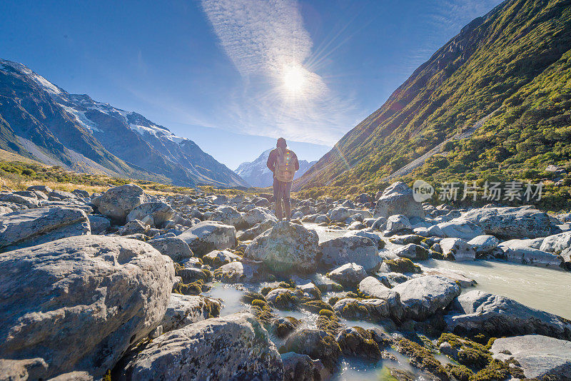 新西兰风景优美的山景拍摄于库克山