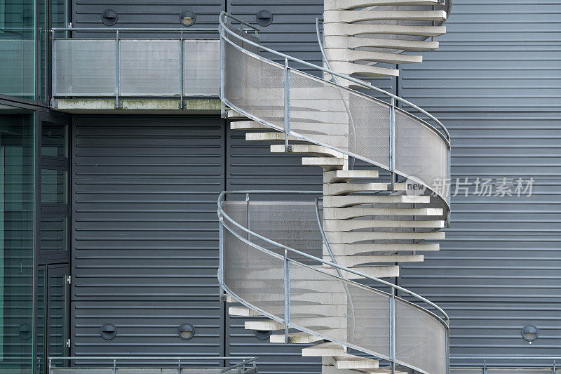 工业大厦防火梯用金属螺旋楼梯