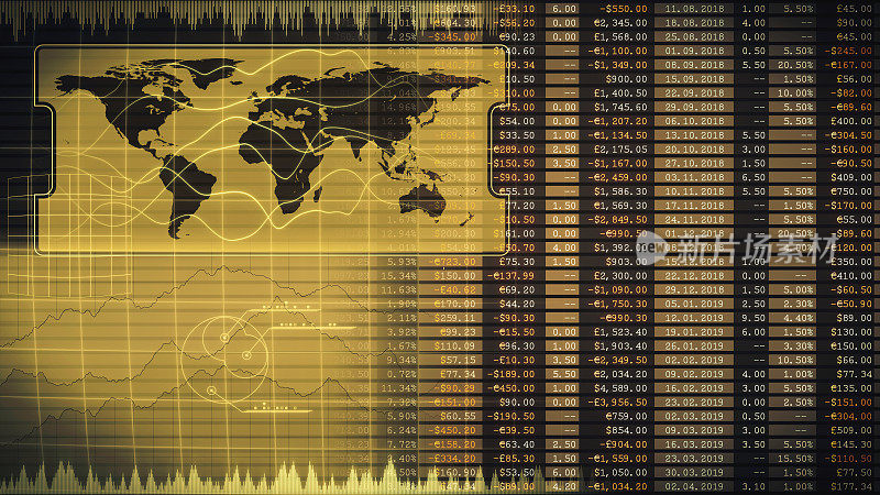 全球财务报告与抽象的商业战略信息图