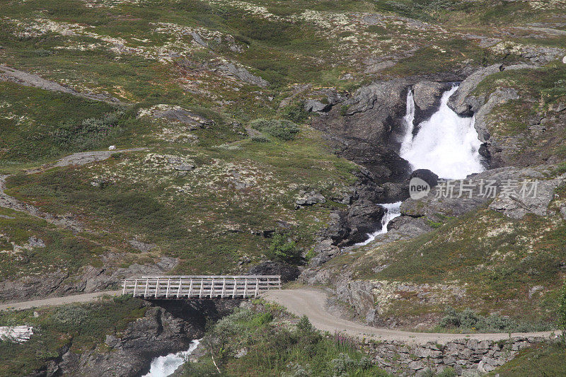 挪威高地的旅游场景