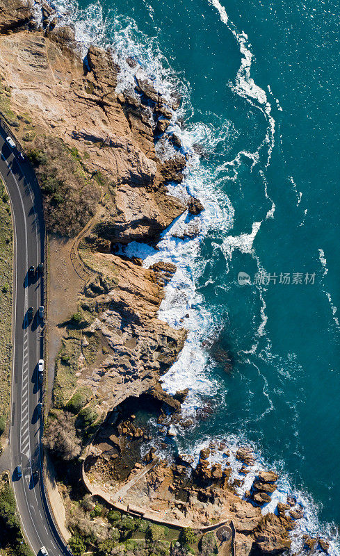 意大利托斯卡纳海岸公路鸟瞰图