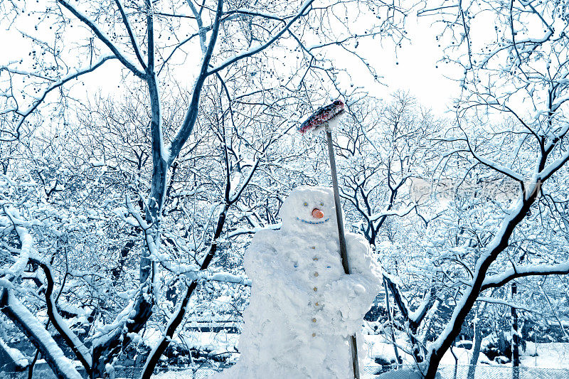 公园里的笑脸雪人