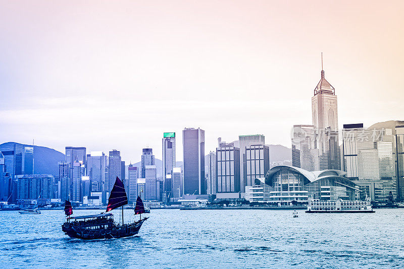 香港海港的经典帆船