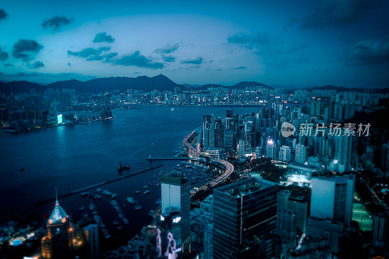 香港城市的夜景