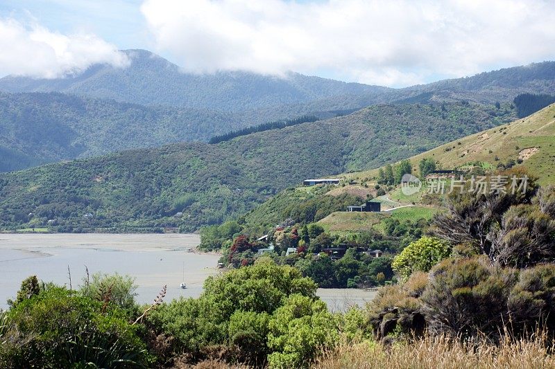 Wakapuaka河口海景，电缆湾，纳尔逊，新西兰