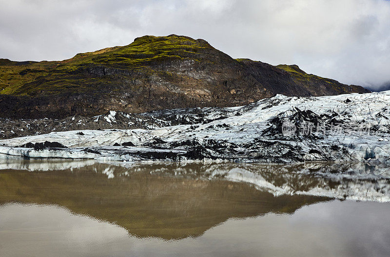 Sólheimajökull冰岛南部的冰川泻湖