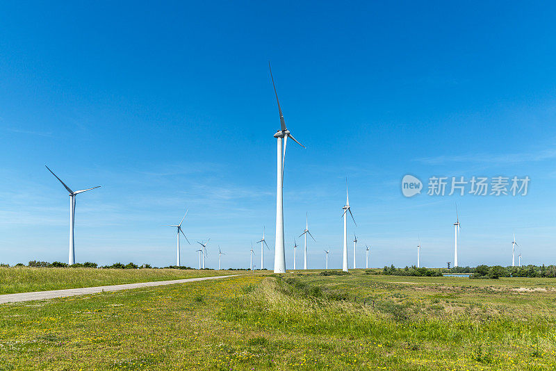 位于荷兰泽兰的风力涡轮机农场