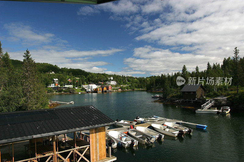 挪威湖峡湾自然渔村