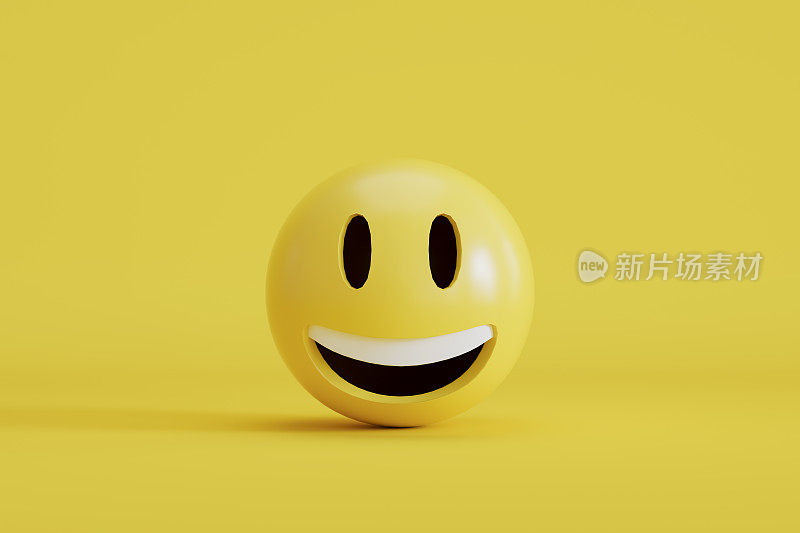 黄色背景上的笑脸表情符号