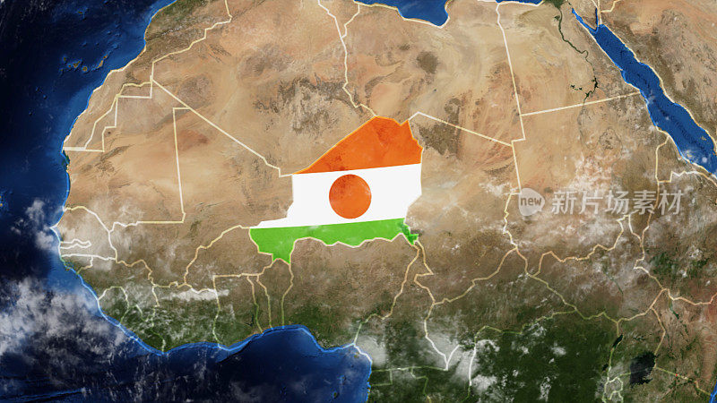 尼日尔国旗装饰地图